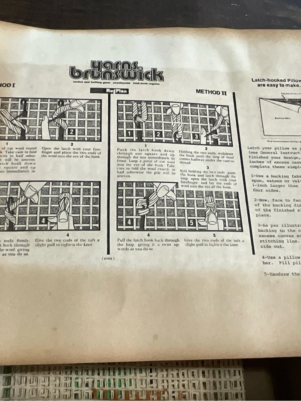Vintage Yarns Brunswick Yarn Latch Hook Rug Kit Hootie Owl Kit